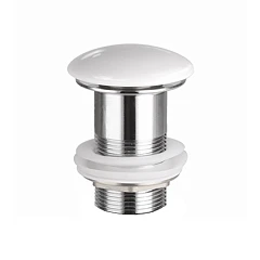 Донный клапан для раковины Ceramicanova CN2000 click-clack без перелива белый