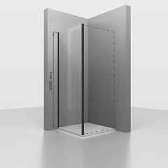 Душевая боковая стенка RGW Z-050-3B 80*200 профиль черный