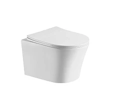 Подвесной унитаз Ceruttispa Adige Aria CT7837 36*49 безободковый с крышкой-сиденьем микролифт Slim