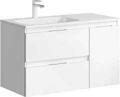 Тумба под раковину Aqwella Accent 90 белый глянец L