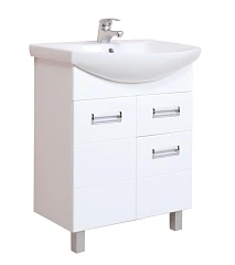 Тумба с раковиной Onika Балтика 60 белый глянец с ящиками
