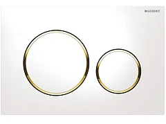 Клавиша смыва Geberit Sigma20 белая/золото/белая