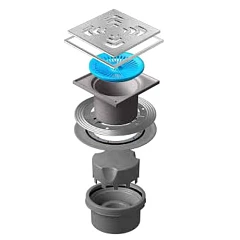 Душевой трап Pestan Confluo Standard Vertical Square Mask с дизайн-решеткой