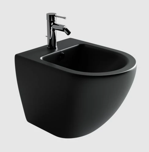 Подвесное биде Ceramicanova Metropol 36*57 черное матовое