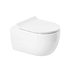 Подвесной унитаз Art&Max Болонья/Bologna 37*49 безободковый с крышкой-сиденьем микролифт