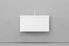 Тумба под раковину Velvex Klaufs 90 белый глянец подвесная с ящиком