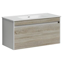 Тумба под раковину Sancos Smart 100 дуб бордалино/софт айс