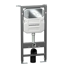 Система инсталляции для унитазов Ceramicanova Envision, клавиша смыва Round хром