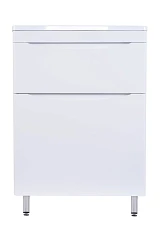 Тумба с раковиной Style Line Бергамо мини 60 антискрейч белая матовая напольная