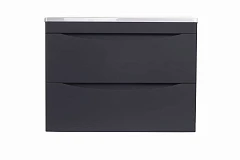 Тумба с раковиной Style Line Бергамо мини 70 антискрейч черная матовая подвесная