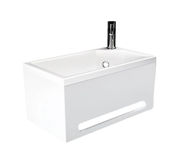 Панель с раковиной 1Marka Tiny XS mini R бeлый глянец (витринный образец)