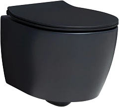Подвесной унитаз Allen Brau Fantasy 4.11004.31 36,3*51 безободковый с крышкой-сиденьем микролифт черный матов