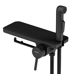 Гигиенический душ со смесителем Damixa Jupiter 773500301 скрытый монтаж с полочкой черный матовый