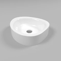 Накладная раковина Whitecross Moonstone A 40*35 белая глянцевая