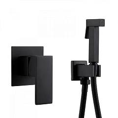 Гигиенический душ со смесителем ABBER Daheim AF8225B скрытый монтаж черный матовый