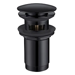 Донный клапан ABBER AF0010B с переливом, черный матовый