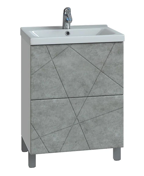 Тумба с раковиной Vigo Geometry 60 бетон
