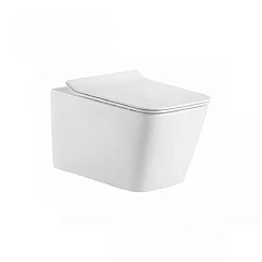 Подвесной унитаз Bravat Manno C21201UW-RUS 35,5*51,5 безободковый с крышкой-сиденьем микролифт Slim