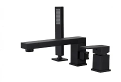 Смеситель на борт ванны DQ Bayern Liszt DA1514905 на 3 отверстия черный матовый