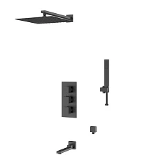 Душевой комплект DQ Bayern Liszt DA2515605A04 с термостатом и изливом черный матовый