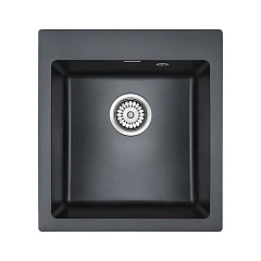 Кухонная мойка Paulmark Zemar PM104651-BLM 46,5*51 черный металлик