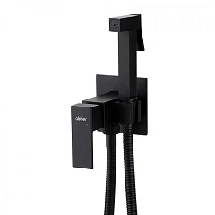Гигиенический душ со смесителем ABBER Daheim AF8226B скрытый монтаж черный матовый