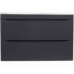 Тумба с раковиной Style Line Бергамо мини 90 антискрейч черная матовая подвесная