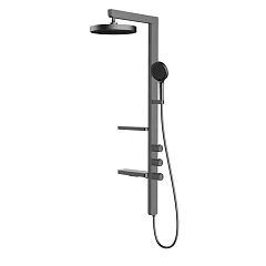 Душевая стойка Vincea Inspire VSFS-3I11GM с изливом вороненая сталь