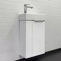 Тумба с раковиной Comforty Асти 40 белый глянец R (раковина Comforty 9140)