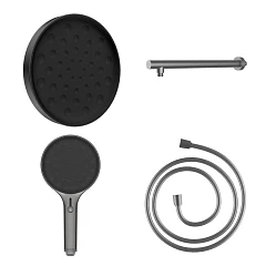 Душевой комплект Vincea Inspire VSHH-3I2AHGM без смесителя скрытый монтаж вороненая сталь