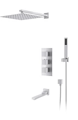 Душевой комплект DQ Bayern Liszt DA2515608A04 с термостатом и изливом матовый белый