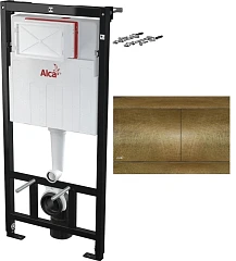 Система инсталляции для унитазов AlcaPlast Sádroмodul AM101/1120-0001 клавиша смыва Flat Fun бронза