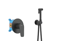 Гигиенический душ со смесителем Бетта AQ1119MB скрытый монтаж черный матовый