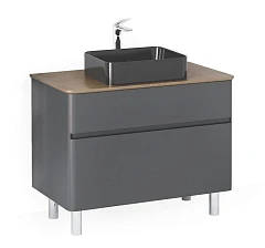 Тумба под раковину Raval Morelle 100 антрацит/дуб трюфель напольная