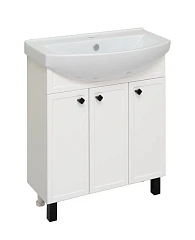 Тумба с раковиной Runo Римини 75 белая матовая