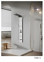 Душевая панель Ceruttispa Twin S CT9987 серебро с изливом