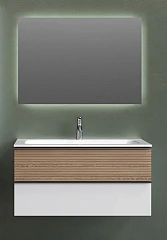 Комплект мебели Sancos Delta 100 дуб светлый/белый (раковина Element CN7013)