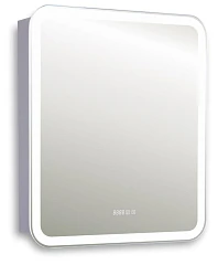 Зеркало-шкаф Silver Mirrors Фиджи 70*80 с Led-подсветкой, часами и антизапотеванием R