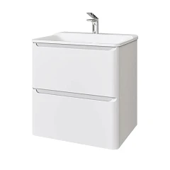 Тумба с раковиной Raval Welto 60 подвесная 2 ящика белый глянец