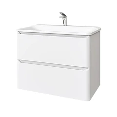 Тумба с раковиной Raval Welto 80 подвесная 2 ящика белый глянец