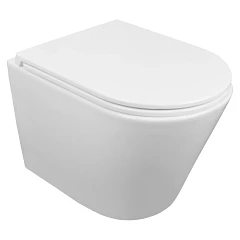 Подвесной унитаз Azario AZ-0053-UQ3 Teramo 35,5*51,5 безободковый с крышкой-сиденьем микролифт Slim