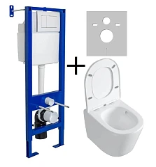 Комплект инсталляции Grossman Tor с унитазом Grossman "Торнадо" клавиша смыва белая