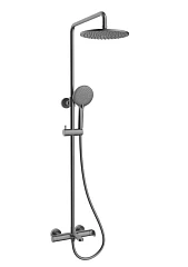 Душевая стойка Vincea Rondo VSFS-1R1GM с изливом вороненая сталь