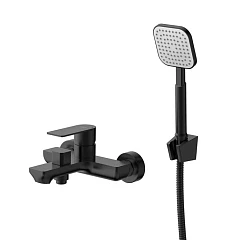 Смеситель Milardo Maze MAZBL00M02 для ванны и душа с душевыми аксессуарами черный матовый