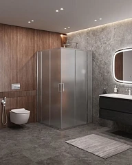 Душевой уголок Cezares Molveno MOLVENO-A-22-90+30-P-Cr 120*120*195 стекло рифленое без поддона