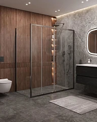 Душевой уголок Cezares Molveno MOLVENO-AH-2/1-170/90-C-GM-IV 170*90*195 профиль оружейная сталь без поддона