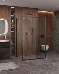 Душевой уголок Cezares Molveno MOLVENO-AH-12-150/90-C-GM-IV 150*90*195 профиль оружейная сталь без поддона