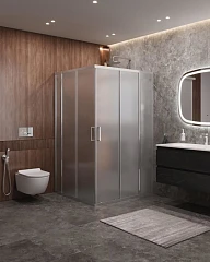 Душевой уголок Cezares Molveno MOLVENO-AH-22-120/110-P-Cr 120*110*195 стекло рифленое без поддона