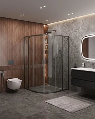 Душевой уголок Cezares Molveno MOLVENO-R-22-100+20-C-GM-IV 120*120*195 профиль оружейная сталь без поддона