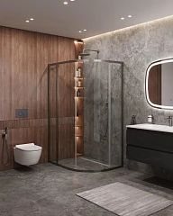 Душевой уголок Cezares Molveno MOLVENO-RH-1-120/90-C-GM-IV 120*90*195 профиль оружейная сталь без поддона